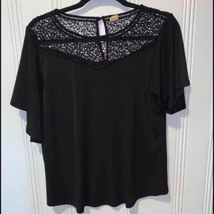 Worthington Flutter Sleeve Lace Top